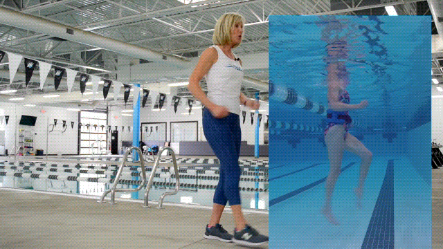 Jennifer demonstrating Fluid Running motions